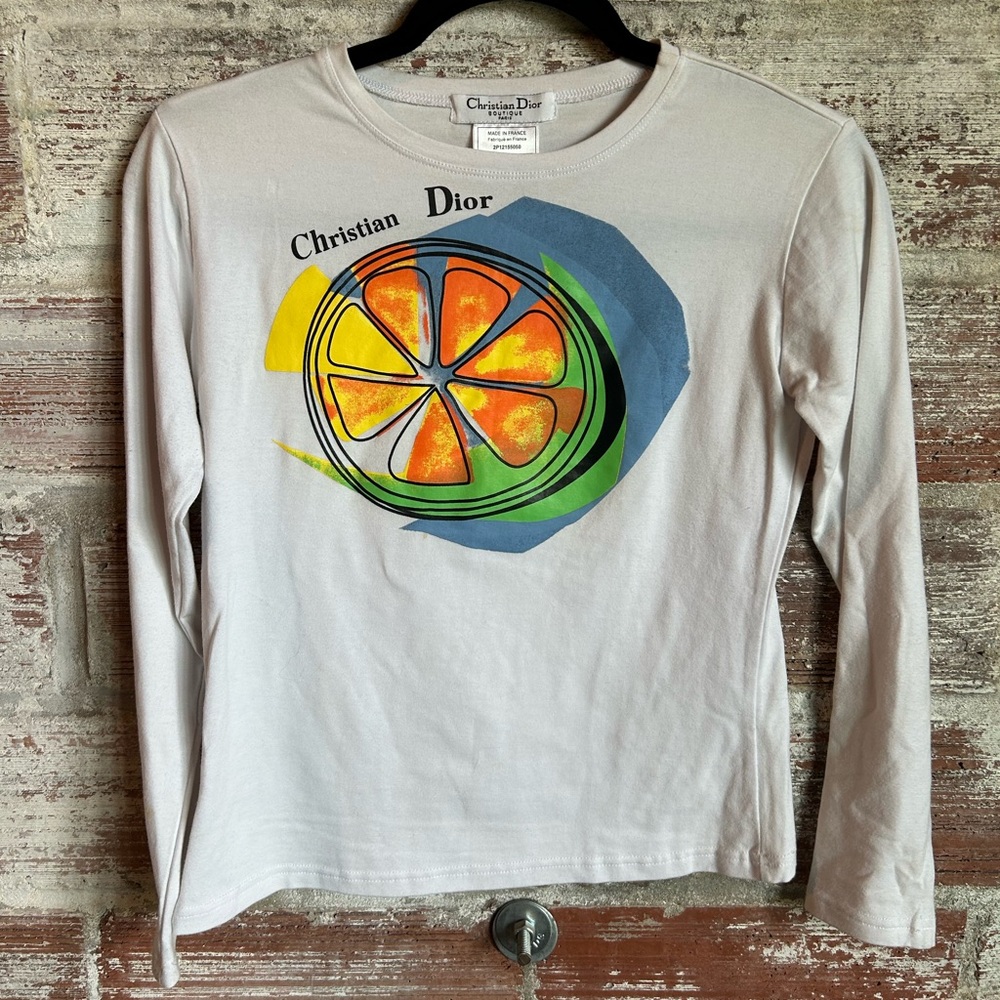 Chrisitan Dior by John Galliano Y2k Citrus Orange Summer Baby Tee T-Shirt